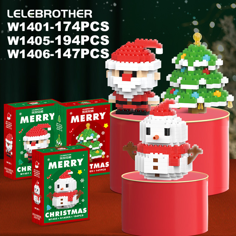 国境を越えた人気は積み木の小さな粒子と一緒に雪だるまを作ったクリスマスヘラジカのクリスマスプレゼント子供のおもちゃ卸売り|undefined