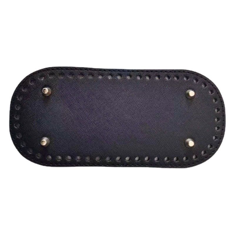 Luggage Accessories DIY Hand-Woven Bag Bottom Pu Cross Pattern 22*10cm Oval Bag Bottom Spot Wholesale