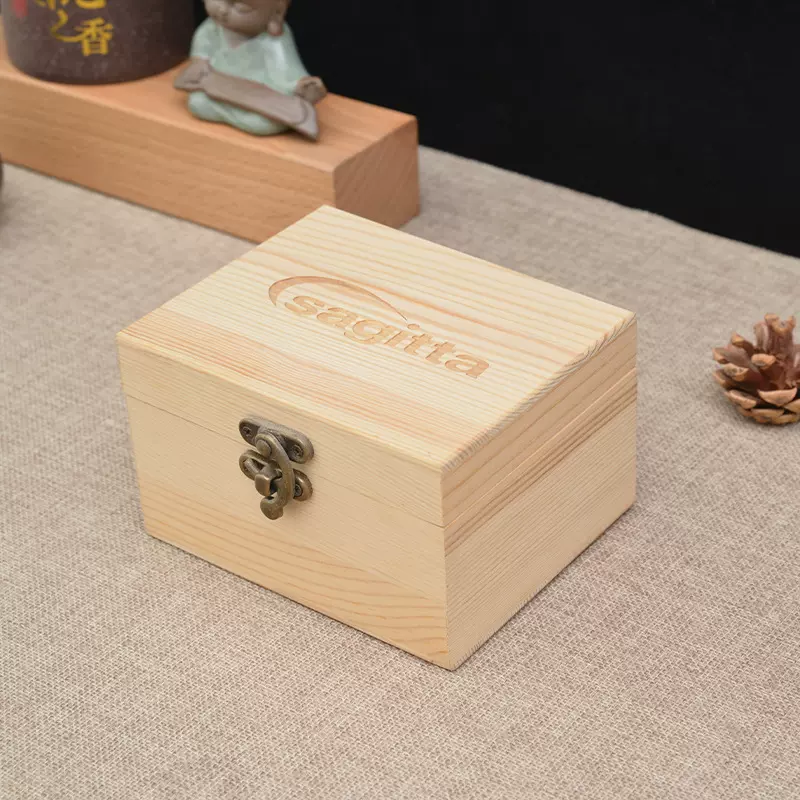 简约长方形储物木盒包装礼品收纳首饰盒 翻盖式伴手礼diy收纳盒