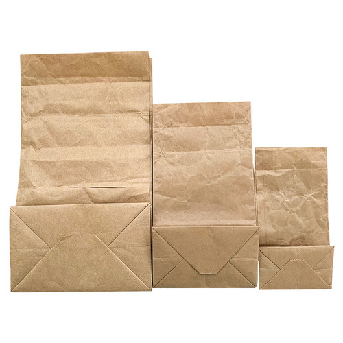 Kraft paper bag waterproof thickened refrigerator storage bag bread sandwich burger oil-proof food packaging bag