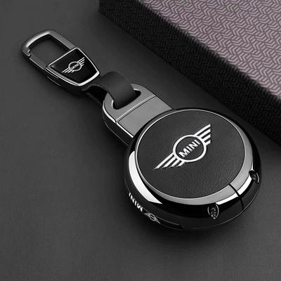 and Women, Static Rod/Key Bag - black-leather-car-logo-buckle