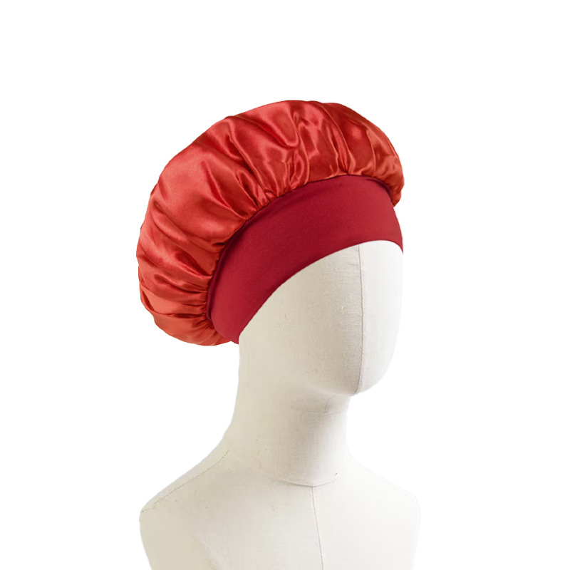 Gorro de Noche de Satén para Mujer con Borde Ancho para Dormir y Cuidado del Cabello image 16