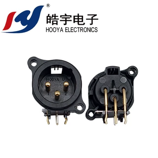 弘皓卡侬n12音箱卡农三芯DIN-327镀金插座汽车功放调音台连接器