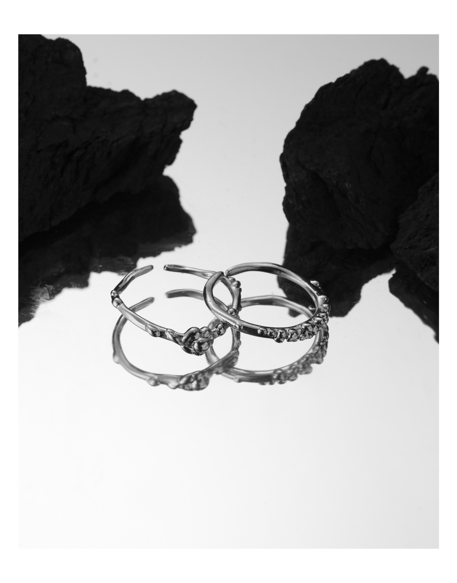 Simple Style Geometric Copper Plating Rings