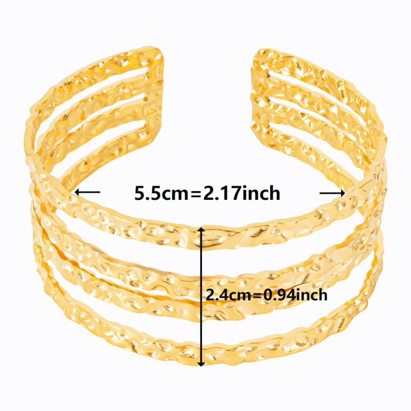 Simple Style Solid Color Stainless Steel Plating 18k Gold Plated Bangle display picture 4