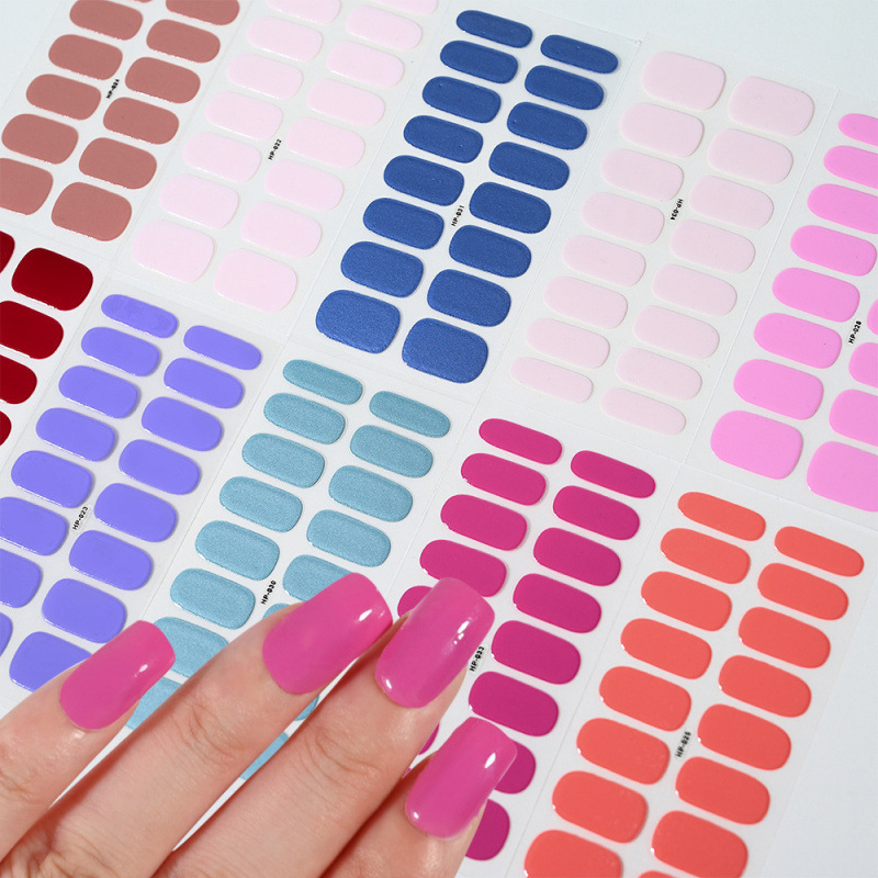 Solid Color Gel Stickers Macaron Matte Nude UV Semi-Cured Gel Stickers Fake Nails Manicure Sticker Set Solid Color Gel Stickers Macaron Matte Nude UV Semi-Cured Gel Stickers Fake Nails Manicure Sticker Set