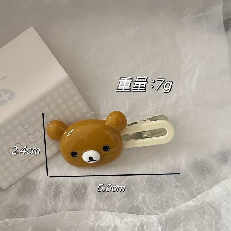 カレッジスタイル エンジョイベア かわいい 尖った口クリップ 前髪クリップ サイドクリップ ガールハート 尖った口クリップ 学生ヘアアクセサリー 女性用|undefined