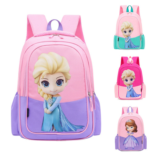 Ladies' live streaming wholesale double shoulder backpack for 2-9 year old children, cartoon style, kindergarten girl school bag, princess backpack