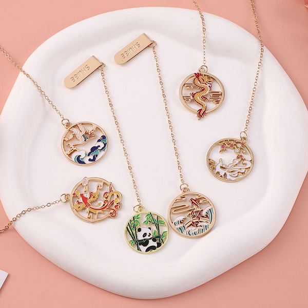 DIY Guofeng Panda Dragon and Phoenix Alloy Accessories Alloy…