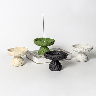 Cross-Border Hot-Selling Cement Incense Stick Base Wabi-Sabi Style Home Retro Sandalwood High-End Incense Burner Incense Tray Ornaments