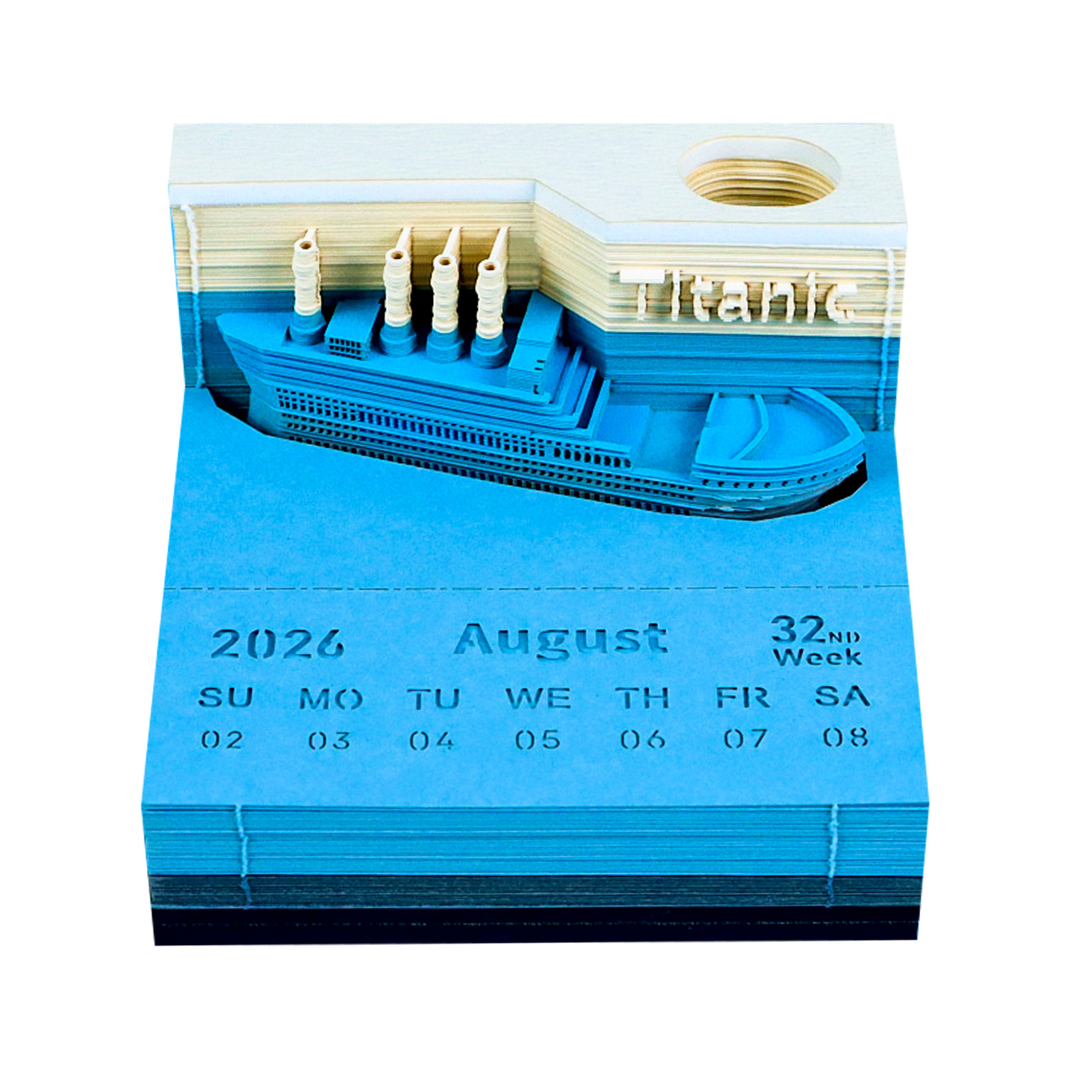 타이타닉호 - 조명 포함 - 2026년 영문 주간 달력