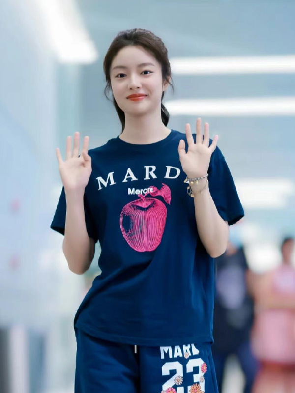 韓国マルディトレンディな半袖フラワープリントゴールドハイシルバー夏ラウンドネック純綿ルーズTシャツトップトレンディ|undefined