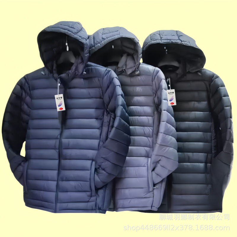 冬季新款男式棉衣轻薄棉服排骨衣中老年男装棉袄男士连帽棉服内胆