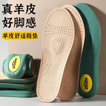 真羊皮防滑鞋垫加厚PU减震缓压透气吸汗防臭软弹舒适男女商务鞋垫
