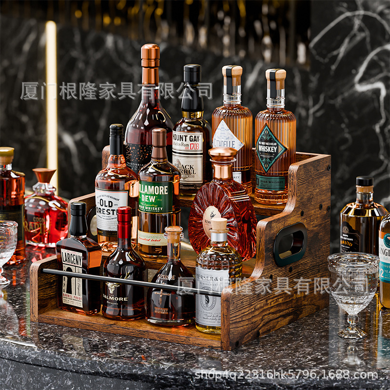 国境を越えた人気のワインラックコーヒー収納ラック北米の人気のシロップ収納ラックメーカー卸売スピリッツ木製|undefined