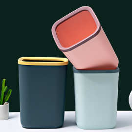 垃圾桶 家用北欧撞色压圈塑料垃圾箱厨房垃圾桶简约卫生间垃圾篓