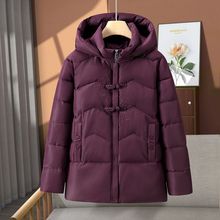 中老年奶奶冬季绣花羽绒棉服加厚妈妈冬装棉袄60老太太棉衣外套