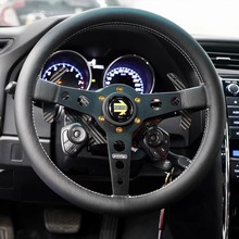 跨境热销momo14寸350mm汽车改装方向盘 通用个性平款赛车方向盘