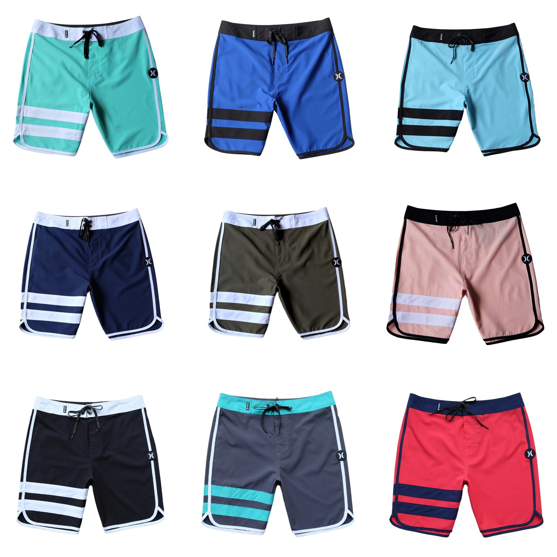Hurley Beach Pants Surf Pants Men's Summer Pure Color Parallel Bars Hot Selling Four-Way Elastic Waterproof Quick-Drying Shorts