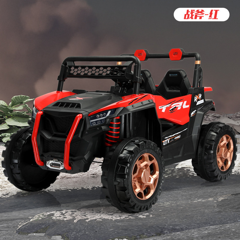 Coche eléctrico para niños con tracción en las cuatro ruedas vehículo todoterreno coche de cuatro ruedas doble convertible bebé control remoto coche de juguete coche de bebé sentado adulto