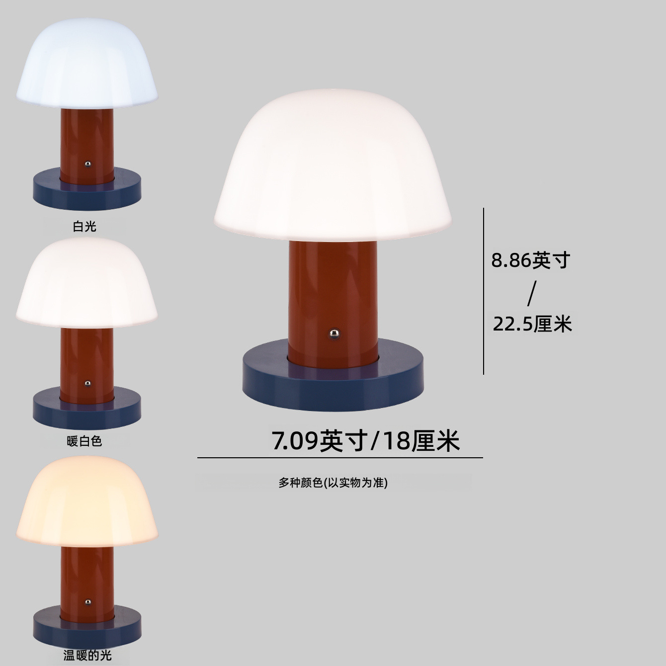 Diseño danés creativo lámpara de escritorio de hongos lujosa lámpara de escritorio recargable nórdica inalámbrica táctil dormitorio cabecera luz de noche