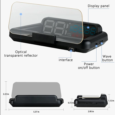 Vehicle HUD, Gps Speedometer Projection Car-Mounted