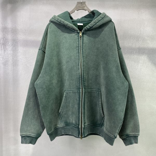 Herrenbekleidung High Street Retro Batik gewaschener alter Kapuzenpullover mit Reißverschluss Übergroßer loser Hoddies-Hoodie_voghion.com