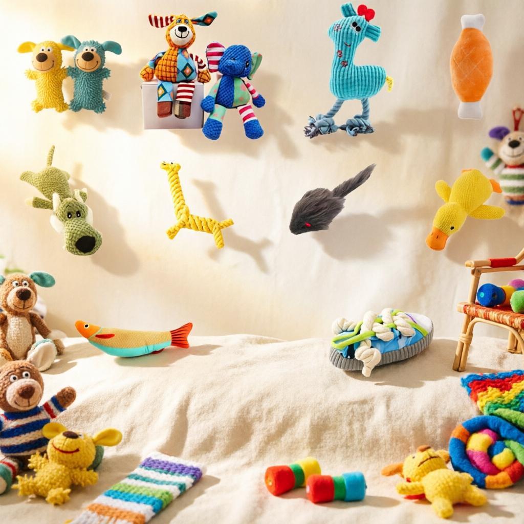 Nueva colección de juguetes sonoros de peluche para perros, juguetes de mascotas resistentes a la mordida para perros