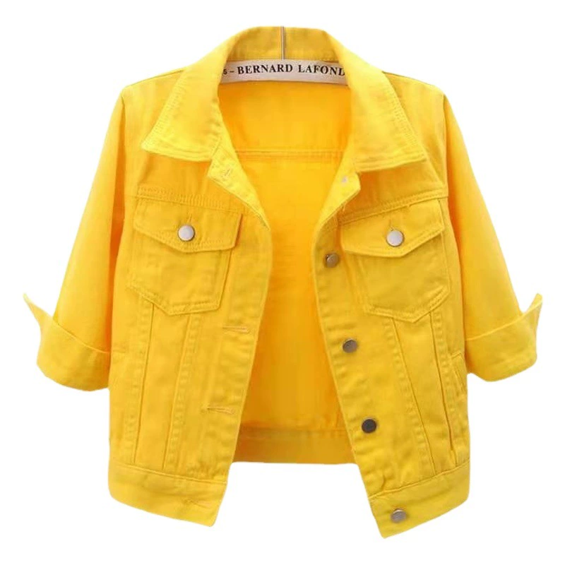 На весну и лето приталенное джинсовое пальто в Корейском стиле с рукавами средней длины, женская короткая куртка с семью рукавами, жилет, маленький шаль, Топ