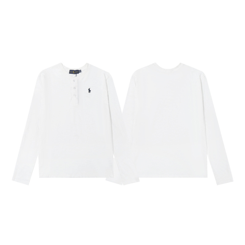 Lf Home Correct Version Ralph Lauren Pony War Horse Embroidered Button Henley Shirt Long Sleeve T-Shirt Casual Simple Lf Home Correct Version Ralph Lauren Pony War Horse Embroidered Button Henley Shirt Long Sleeve T-Shirt Casual Simple
