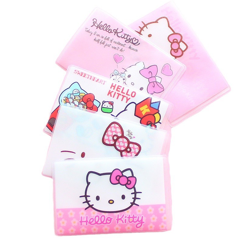 Estilo coreano linda chica de dibujos animados estudiante cubierta de la tarjeta de autobús anti-magnética tarjeta de comida llavero portátil bolsa de identificación al por mayor