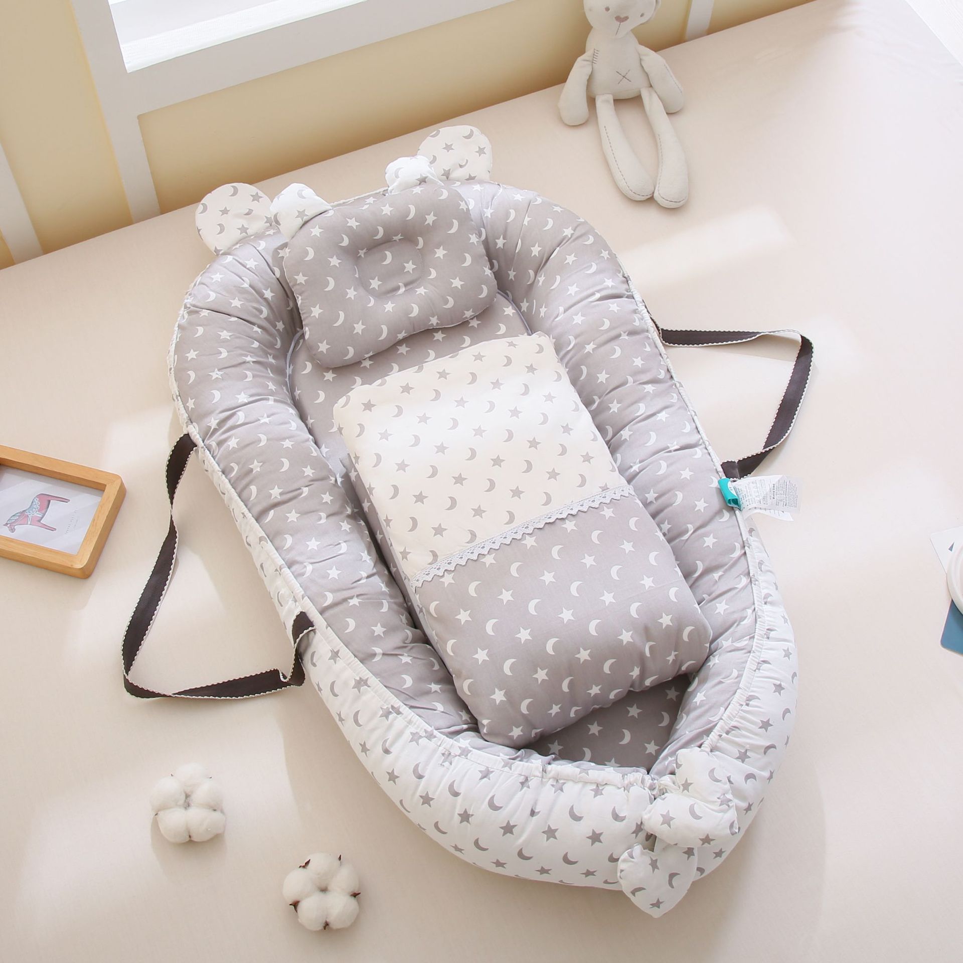 Cama portátil cama media cuna bebé móvil recién nacido pequeña cama biónica anti-escupir leche cama anti-presión