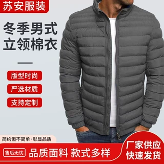 冬季男士立领棉衣轻薄款拉链棉服休闲保暖外套多色男装棉上衣定制