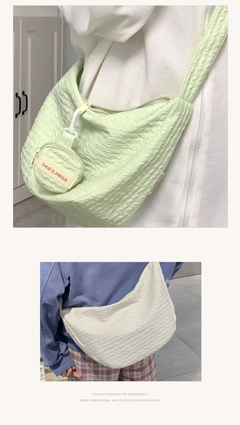 Summer Fresh Sweet for Women, Casual and Versatile Crossbody Bag, Student Class, Large Capacity Commuting Dumpling Bun_voghion.com