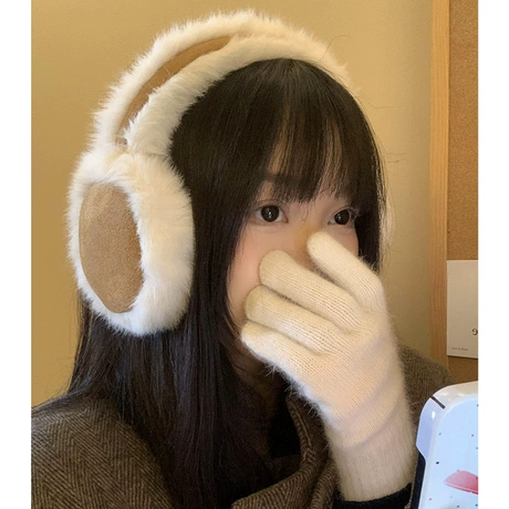 美拉德毛绒耳暖男女冬秋冬加绒保暖耳包耳捂学生骑行防寒折叠耳罩