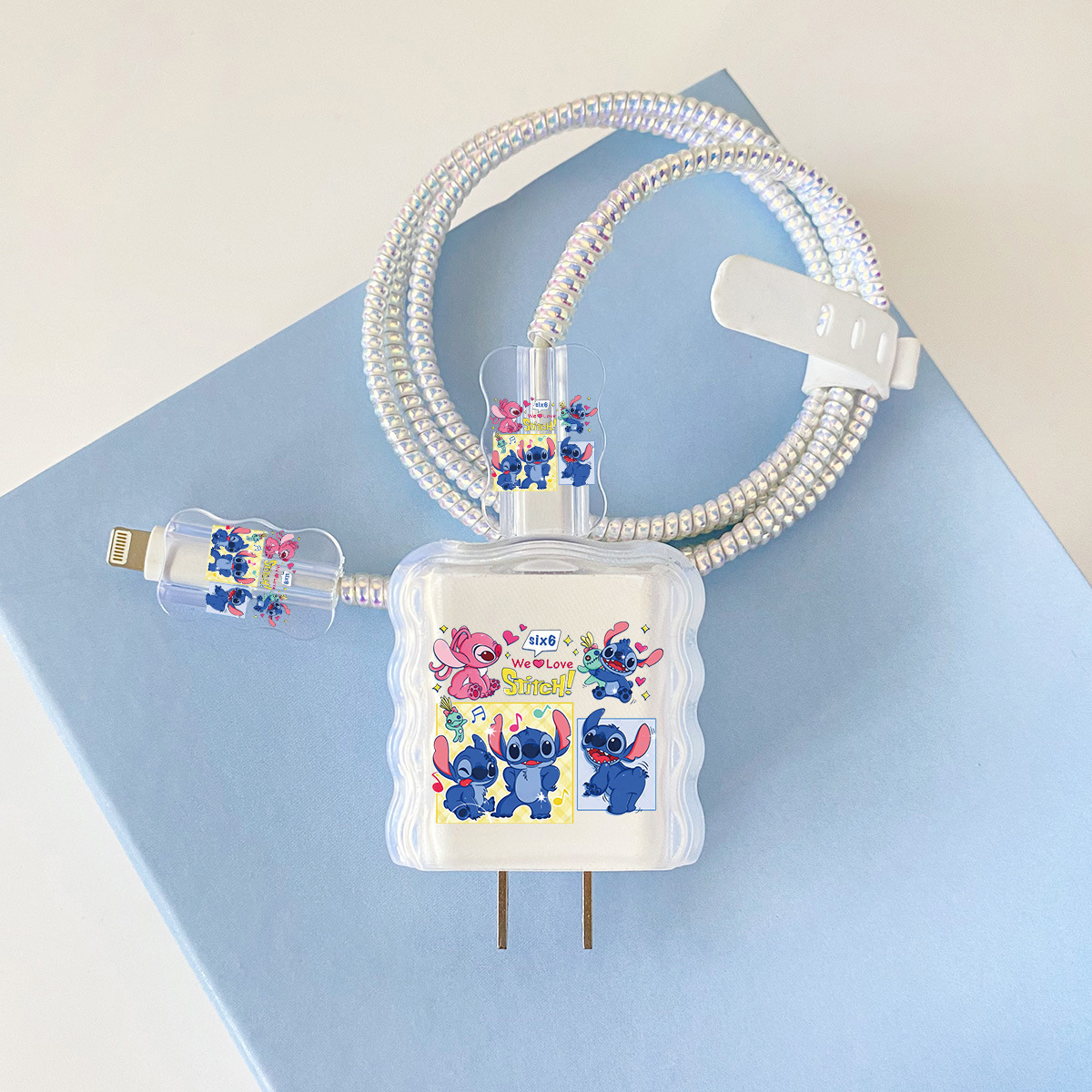 Apple 20w-YT1010 스티치 오버레이 헤드기어 5개 + 웨이브 와이어 클립 + 1m 레이저 흰색 로프 + 흰색 스트랩