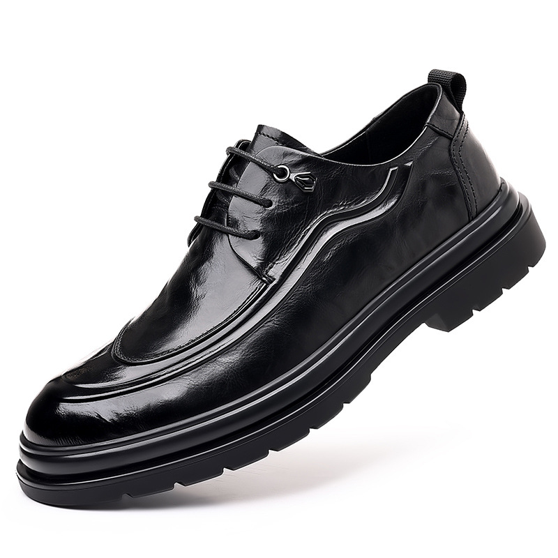Zapatos de cuero para hombres de verano transpirables vestidos de negocios zapatos de cuero para hombres estilo británico retro marrón casual zapatos de boda novio