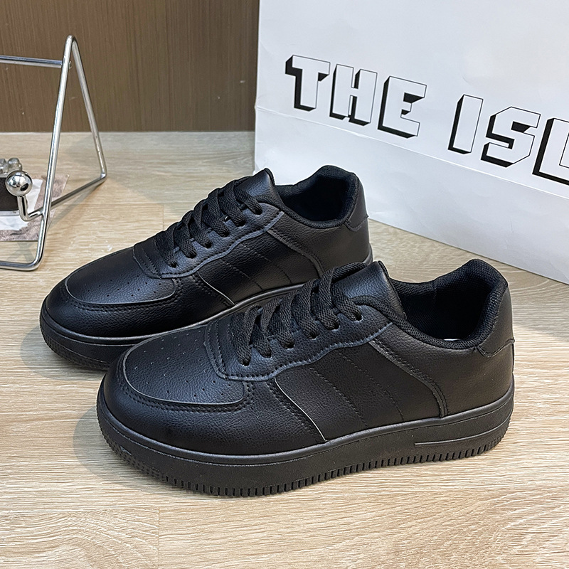 Zapatos negros de comercio exterior para mujeres 2023 nueva primavera y otoño zapatos blancos de la Fuerza Aérea N ° 1 zapatillas casuales de cuero zapatos de plataforma de todo el Partido