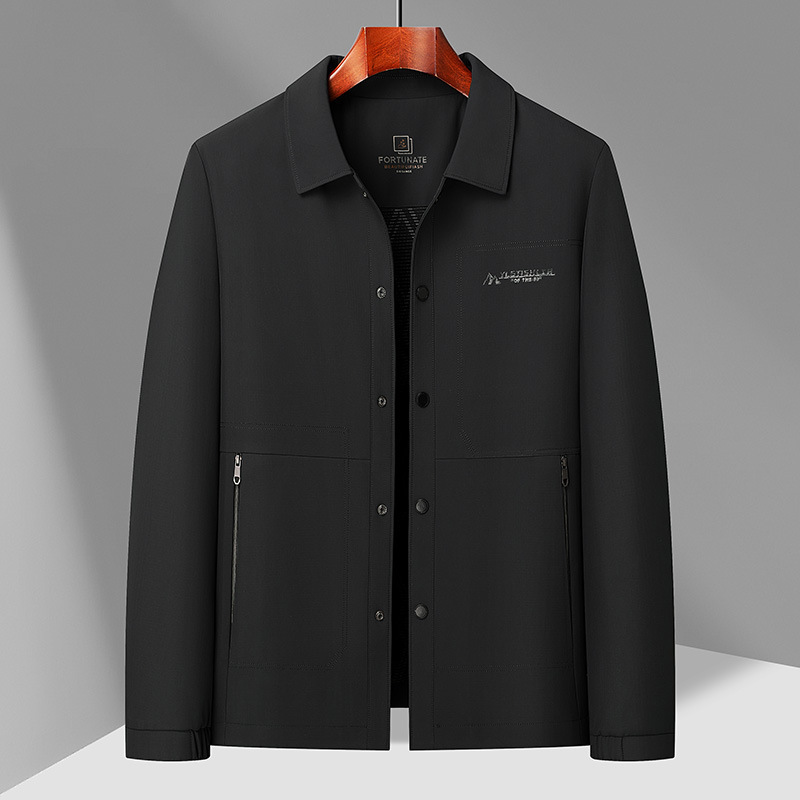 Young and Middle-aged Men's Coat Spring and Autumn New Jacket Laps Button Middle-aged and Old Dad Light Business Top Men's Wear