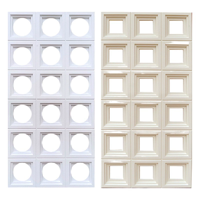 600X1200X60 двухсторонний PU девять дворцов pu цементный элемент легкий PU полый кирпич перегородка фоновая стена