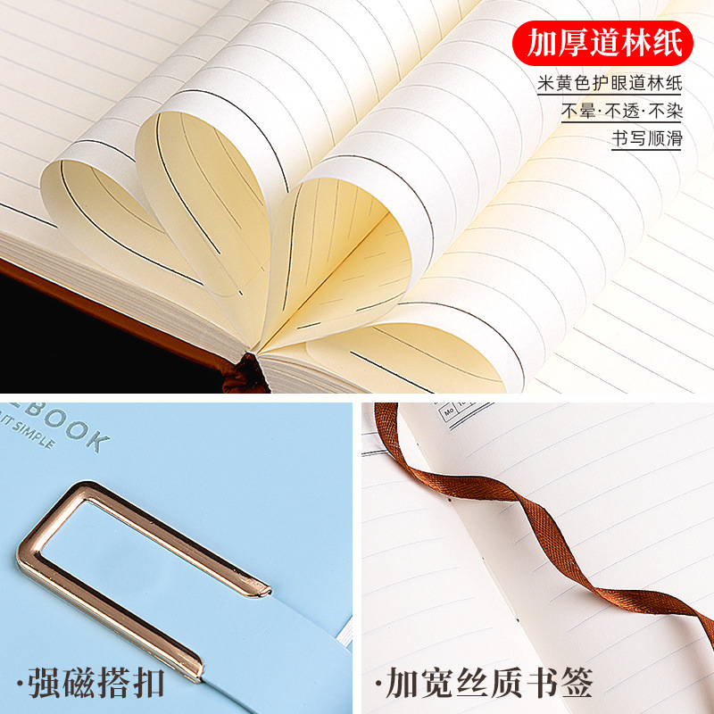 A5 cuaderno oficina de negocios trabajo reunión Libro de grabación hebilla simple Bloc de notas engrosada logotipo imprimible