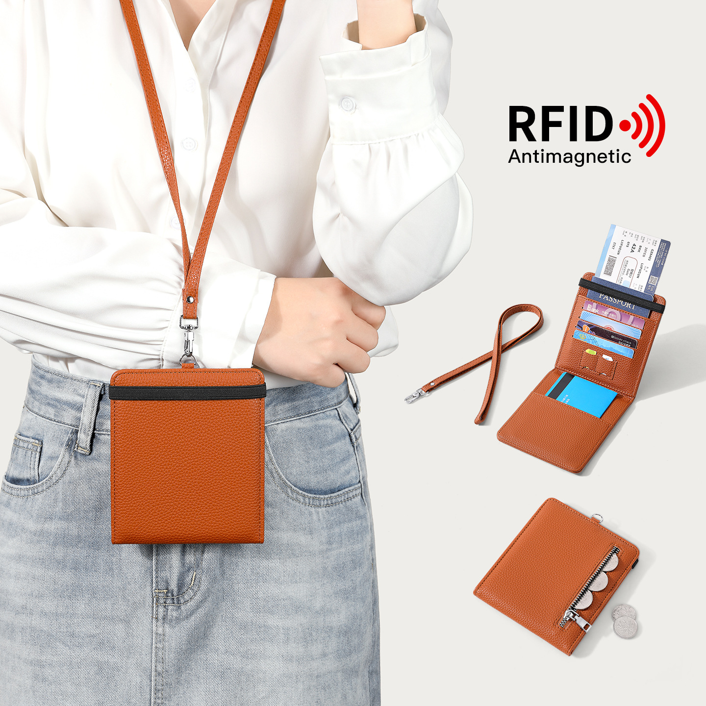 2025 nuevo cuello multifuncional bolso de cambio bolso de tarjetas de estilo japonés lindo bolso de tarjetas múltiples bolso de certificados de doble plegable