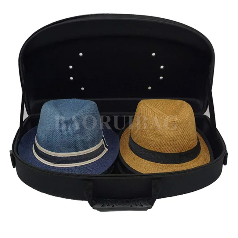 亚马逊供应商定制大型防水旅行帽托箱 EVA帽子收纳盒 棒球帽子包