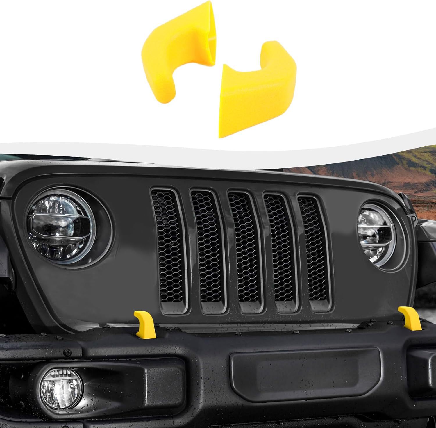 Suitable for 07-23 Models Jk Jl Jt Wrangler Front Bumper Tow Hook Cover, Tow Hook Protector, Tow Buffer Block