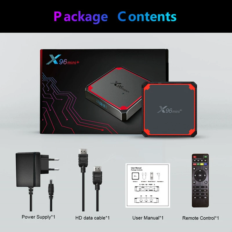 X96 mini+ комплект — ТВ-приставка S905W4, 2G/16G, 5G Wi‑Fi, 4K сетевой медиаплеер