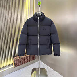 跨境现货高品质P家新款三角标立领羽绒服外套时尚百搭情侣款