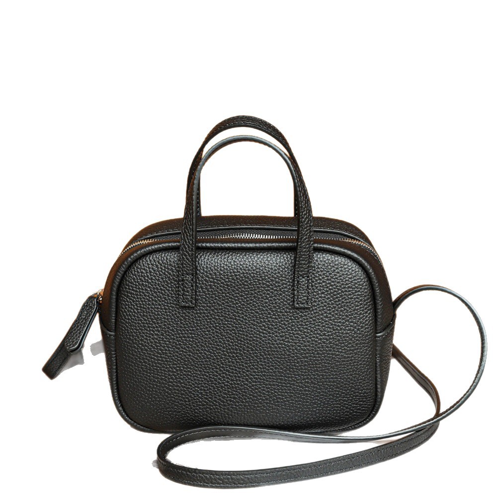 Luxury Fashion Genuine Leather Bowling Bag for Women - New Versatile TOGO Top Grain Cowhide Handbag for Commuting and Crossbody - Thumbnail 5