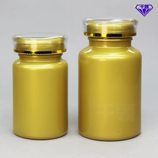 ✅QL新款金色蘑菇盖高端塑料药瓶压片糖果120ml毫升pet保健品瓶子
