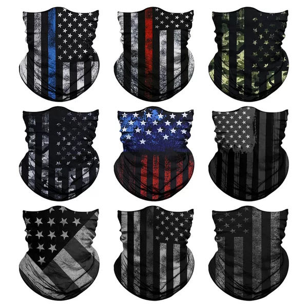 Cross-Border American Flag Outdoor Sports Seamless Magic Headscarf Motorcycle Hood Cycling Sun Protection Wind and Dust Mask