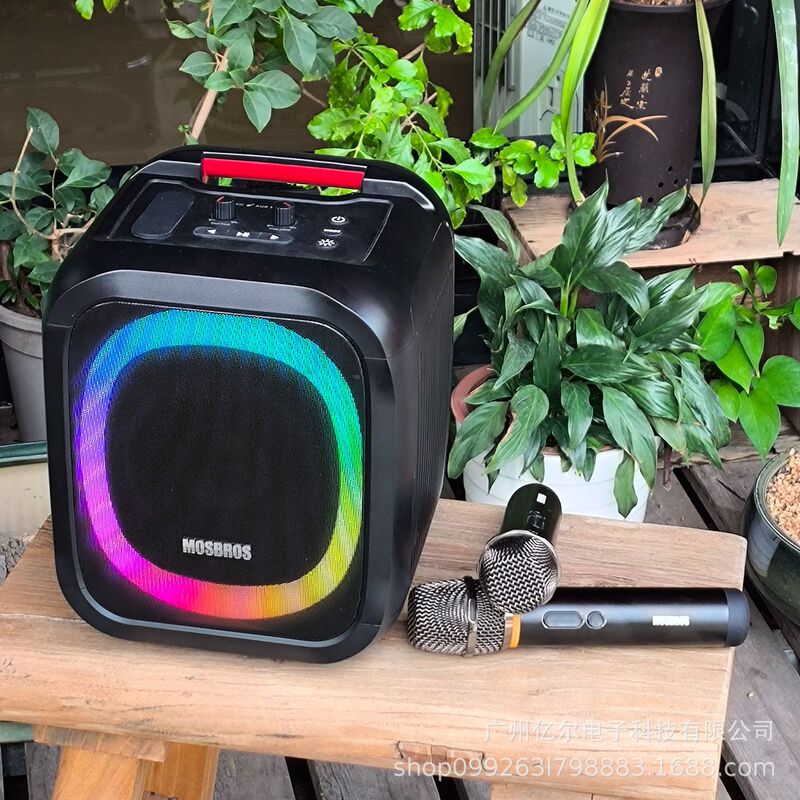 新しい高品質、大音量、マイク付きカラオケ、カラフルな照明、ステレオスクエアダンス、Bluetoothオーディオ卸売|undefined